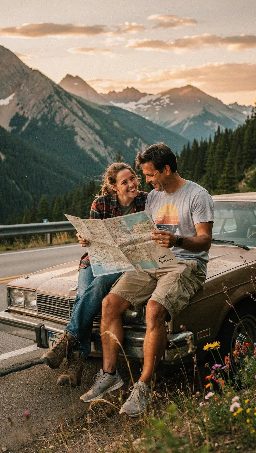 rodzina ciesząca się piknikiem w malowniczym miejscu