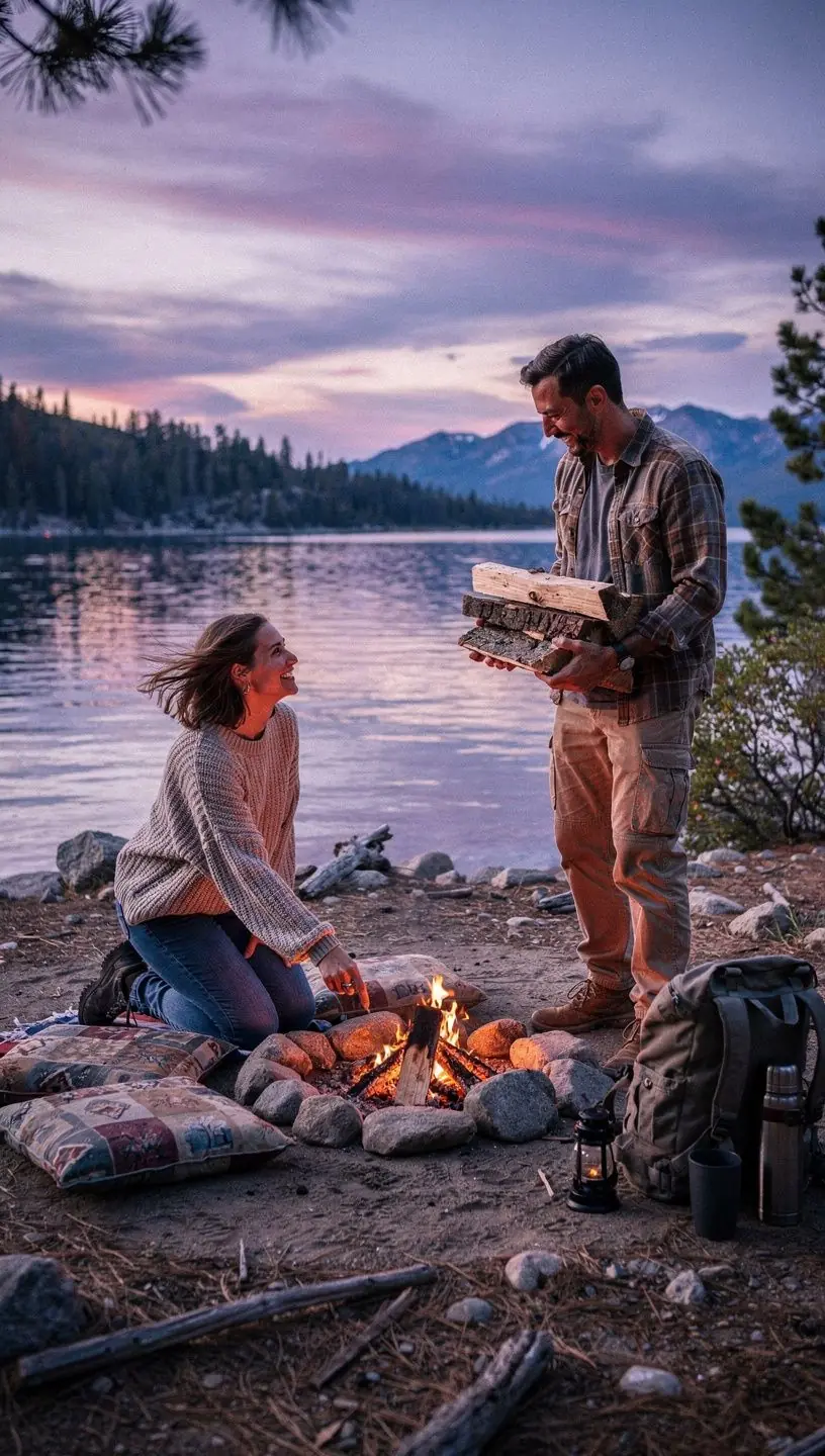 Zachód słońca nad jeziorem, idealny na romantyczny weekend