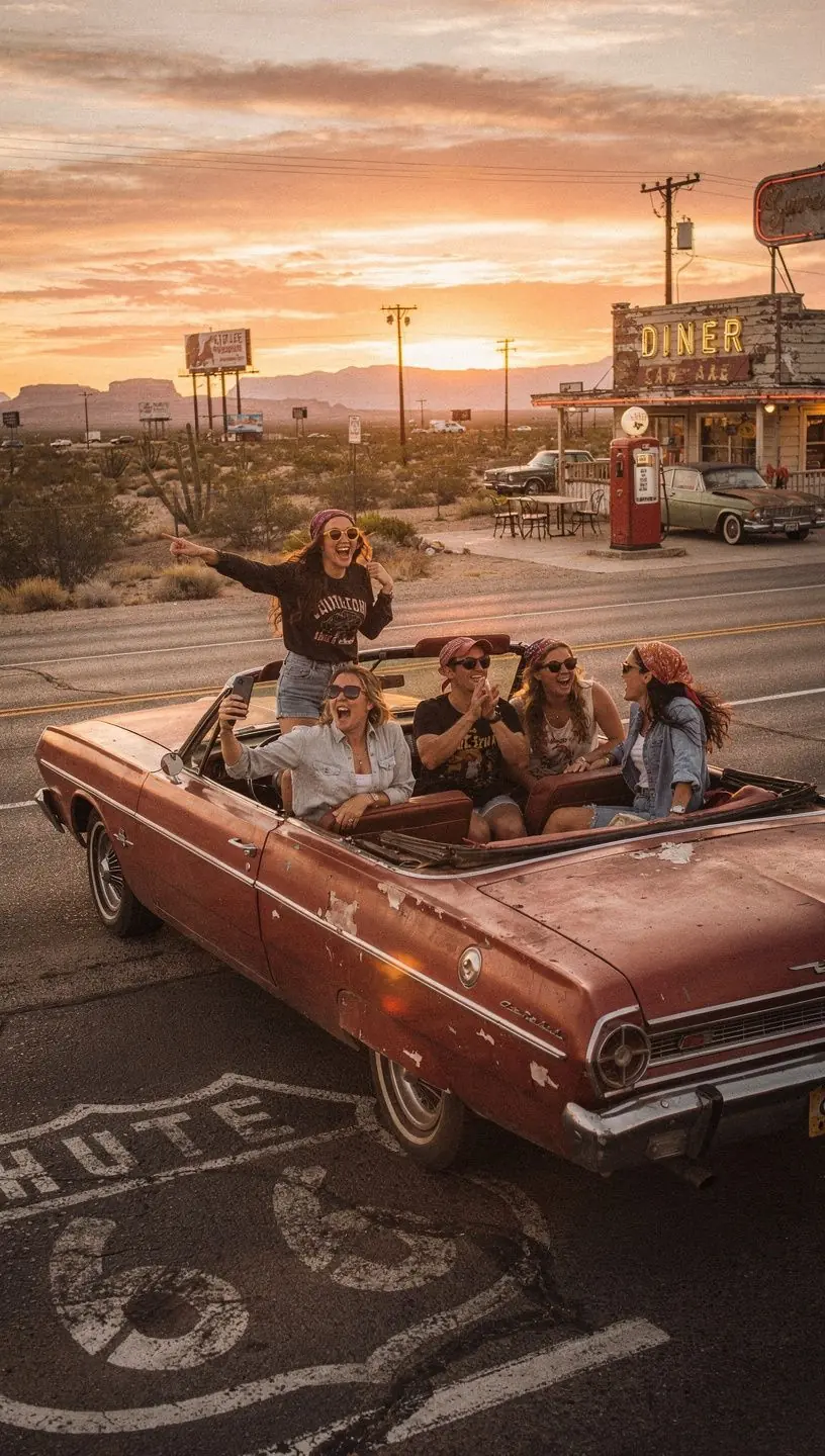 Mapa scenicznych tras z zaznaczonymi przystankami na ciekawe atrakcje turystyczne.